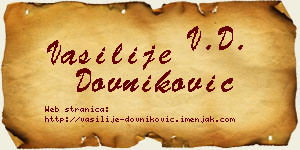 Vasilije Dovniković vizit kartica